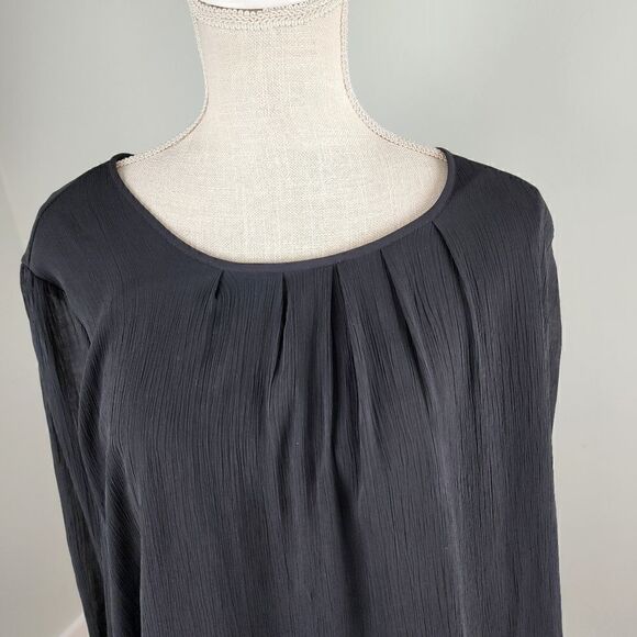 JACLYN SMITH BLACK SHEER TOP WITH PEARL AND RHINESTONE EMBELLISHMENTS SIZE L - Picture 6 of 9